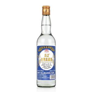 台湾高粱酒浓香型52度金门纯粮食口粮酒固态法光瓶白酒整箱6瓶