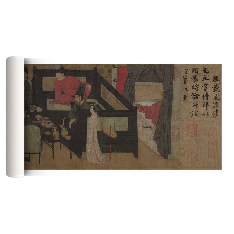 顾闳中《韩熙载夜宴图》临摹字画