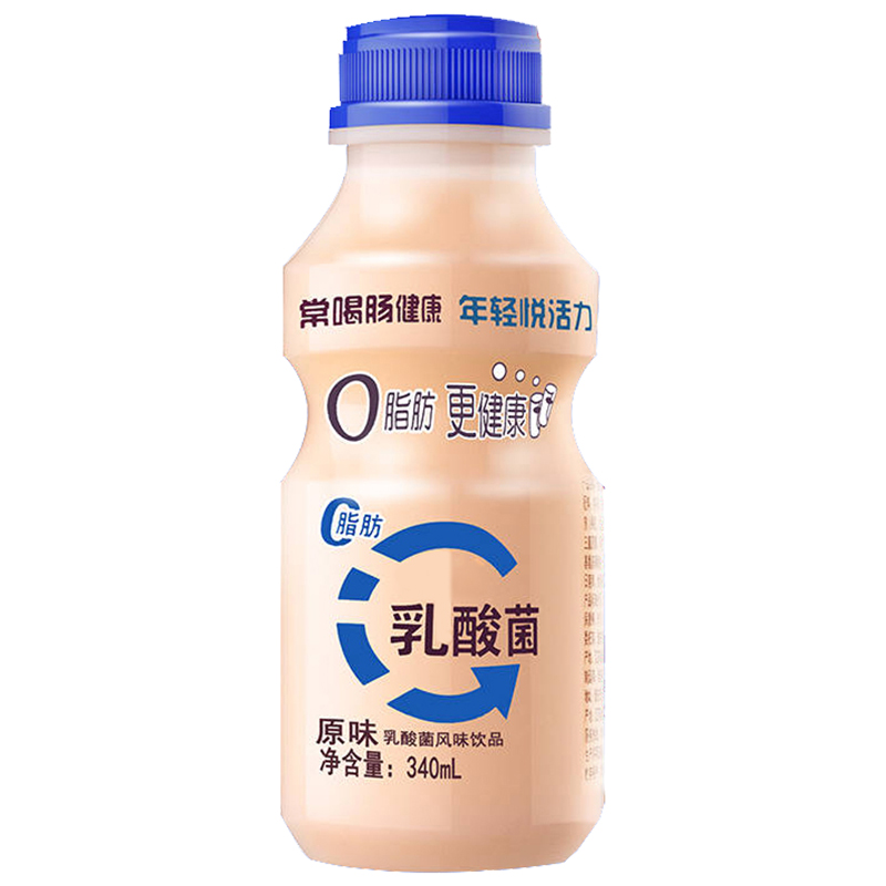 乳酸菌风味饮品12瓶*340ml酸奶整箱优早餐牛奶 0脂肪酸奶酸乳