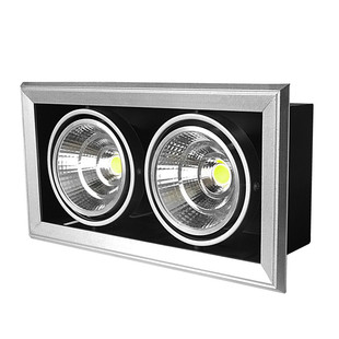 led射灯双头筒灯cob斗胆灯单头三头嵌入式商用方形格栅豆胆天花灯