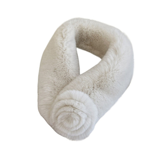 獭兔毛双面整皮皮草围巾韩版吸扣时尚女式气质花朵冬季保暖围脖