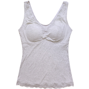 爱比娜螺纹莫代尔免穿文胸内衣聚拢侧收舒适带胸垫打底背心女A454