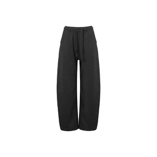 Bettychow 安第斯山羊绒休闲弯刀裤黑色深灰浅灰保暖直筒休闲裤