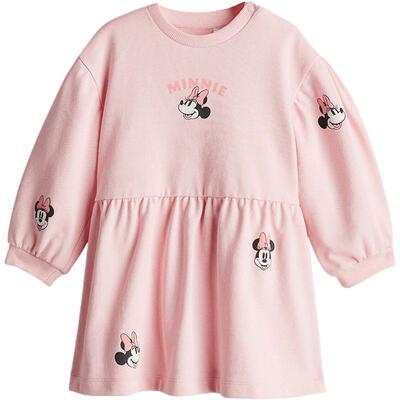 【迪士尼系列】HM童装女婴裙子春季米妮灯笼长袖A字连衣裙1241424