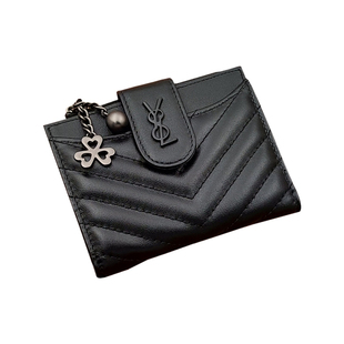 真皮杨树林银包钱包女款2026新款高级感钱夹皮夹子短款卡包多功能