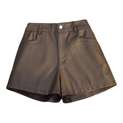 高腰皮短裤女2025秋冬新款