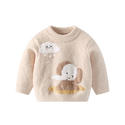 婴儿雪尼尔家居服套装保暖睡衣