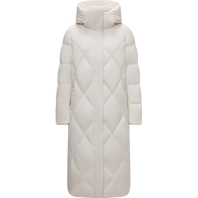 坦博尔轻奢鹅绒长款连帽羽绒服