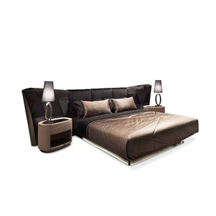 意大利主卧床现代轻奢高级感别墅豪宅宽屏床高端大户型1米8双人床