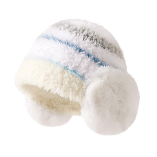 东北防寒帽子女冬季毛绒渔夫帽保暖大头围显脸小毛茸护耳针织帽