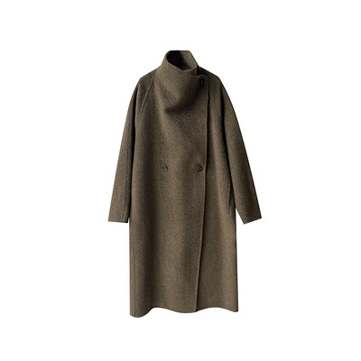 韩系高级感双面呢羊毛大衣外套