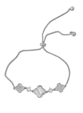 FRIDAY JEWELRY定制款气质百搭复古花朵彩贝锆石简约个性手环手链