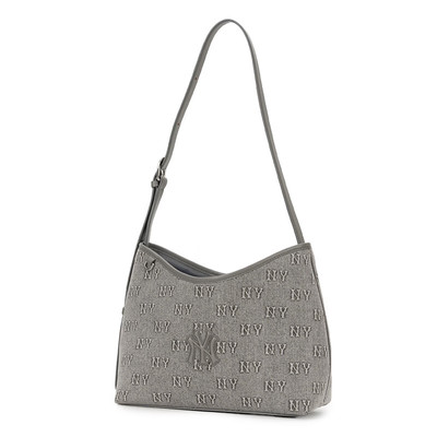 MLB斜挎包男女NY复古老花托特包