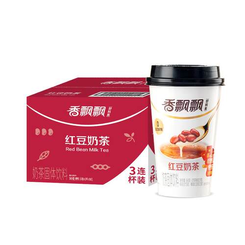 香飘飘奶茶红豆味整箱30杯代餐早餐下午茶冲饮多口味杯装年货礼盒