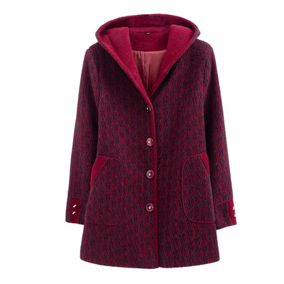 200斤妈妈装加肥秋冬毛呢外套