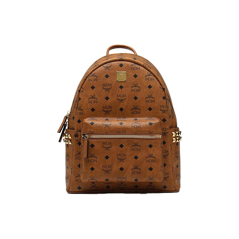 【自营】MCM男女同款中号Stark visetos经典印花双肩包出游休闲