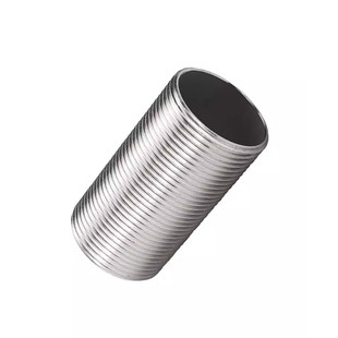 304不锈钢通丝外丝空心全丝螺纹管丝穿板接头4分加长全牙圆管外丝