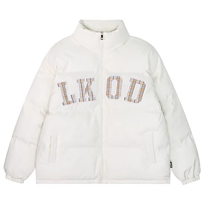 格子贴布加厚棉服LKOD