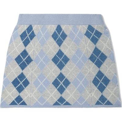 【38开门红】LoveShackFancy 女士菱形花纹羊毛羊绒混纺半身裙