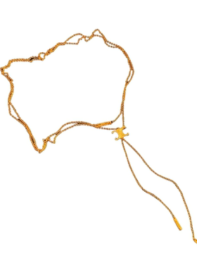 百搭金色凯旋门钛钢毛衣链