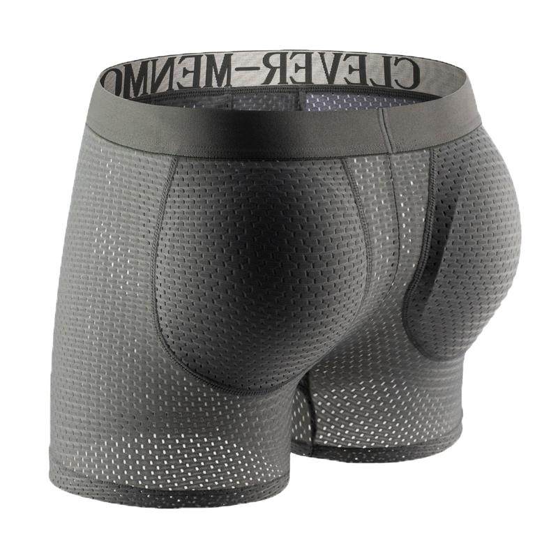 男士提臀内裤薄款网孔罩杯隐形增大翘臀丰臀蜜桃臀假屁股平角内裤