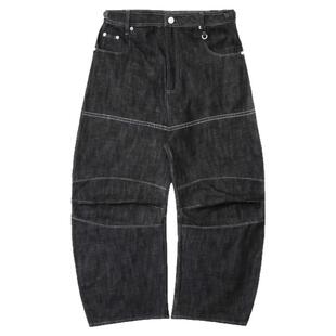 badblood美式复古扎染辣妹宽松休闲裤男女款做旧弯刀阔腿牛仔裤