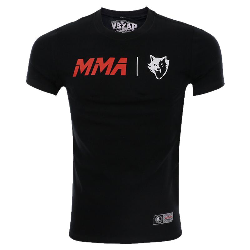 MMA综合格斗VSZAP狼头印花T 恤拳击训练半袖搏击日常休闲运动短袖