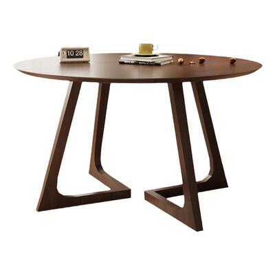 全实木餐桌咖啡厅木质桌子胡桃