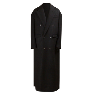 GAOSTUDIOS超长款宽松毛呢大衣男落肩廓形侧开叉秋冬经典切斯特