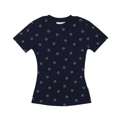 美式辣妹修身笑脸短袖