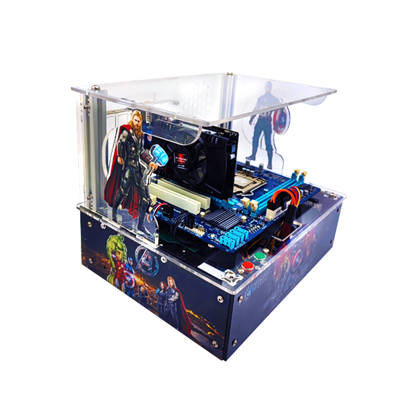 定制开放式全透亚克力UV打印水冷台式机电脑机箱骨架ITX MATX ATX