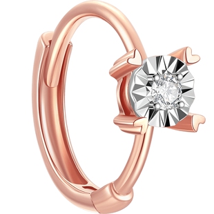 潮宏基至简18K金钻石耳扣耳钉玫瑰金耳饰单只礼物高级感妇女节