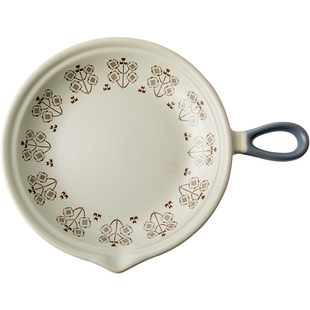 悠瓷 创意单手柄陶土锅可明火平底锅家用陶瓷煎蛋锅复古焗饭烤盘