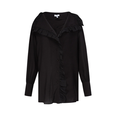 雪纺PetitBari荷叶边上衣