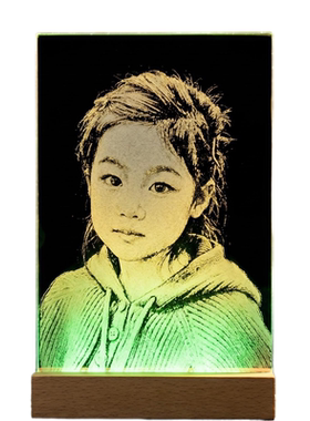 锤子画玻璃画情侣肖像定制灯光