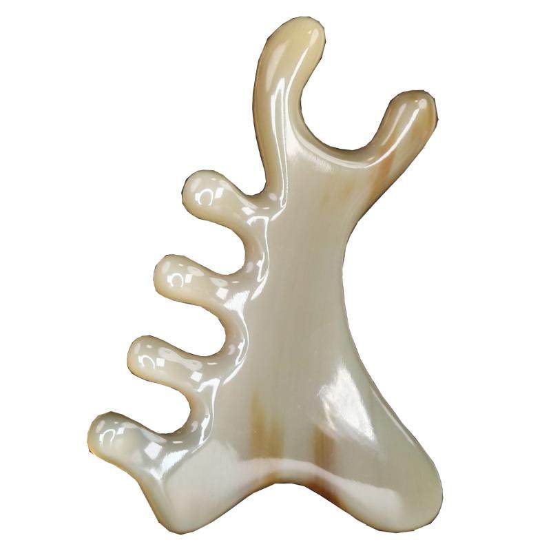 按摩梳子头部经络梳刮痧头疗梳美鼻器眼部面部天然正品白水牛角梳
