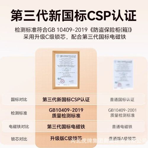 虎牌保险柜高端系列家用新国标CSP认证防盗大容量实心全钢保险箱
