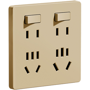 二开十四孔插座面板10a16a家用厨房多孔86型八孔十孔14孔带开关