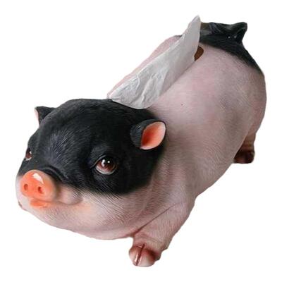 网红小猪纸巾盒客厅装饰摆件可爱