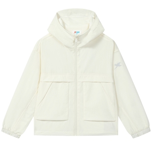 【商场同款】特步童装冬季新款中大童女童连帽防风衣儿童运动外套