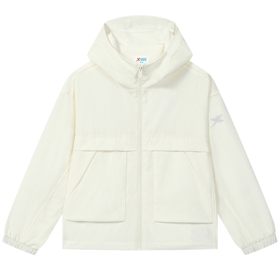 【商场同款】特步童装秋季新款中大童女童连帽防风衣儿童运动外套