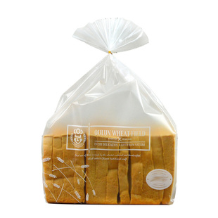 烘焙包装 齐口磨砂面包袋吐司方包袋送扎丝100个透明自粘袋面包袋