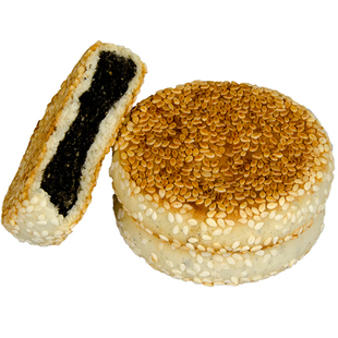 浙江特产衢州江山手工黑芝麻饼传统糕点心酥皮素食老式零食品美食