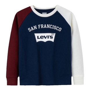Levis李维斯儿童童装长袖t恤2025秋装新款中大童男童运动服卫衣女