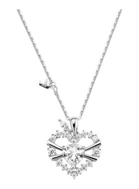 迪士尼爱心吊坠纯银项链女款礼物