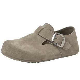 百田森加绒勃肯女秋冬新款厚底博肯单鞋休闲百搭复古一脚蹬懒人鞋