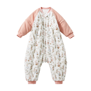 ELLE baby婴儿睡袋秋冬季宝宝睡觉男童女童纯棉分腿恒温防踢被子