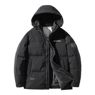 白鸭绒短款连帽羽绒服男冬季潮牌加厚男士保暖休闲羽绒外套男款潮