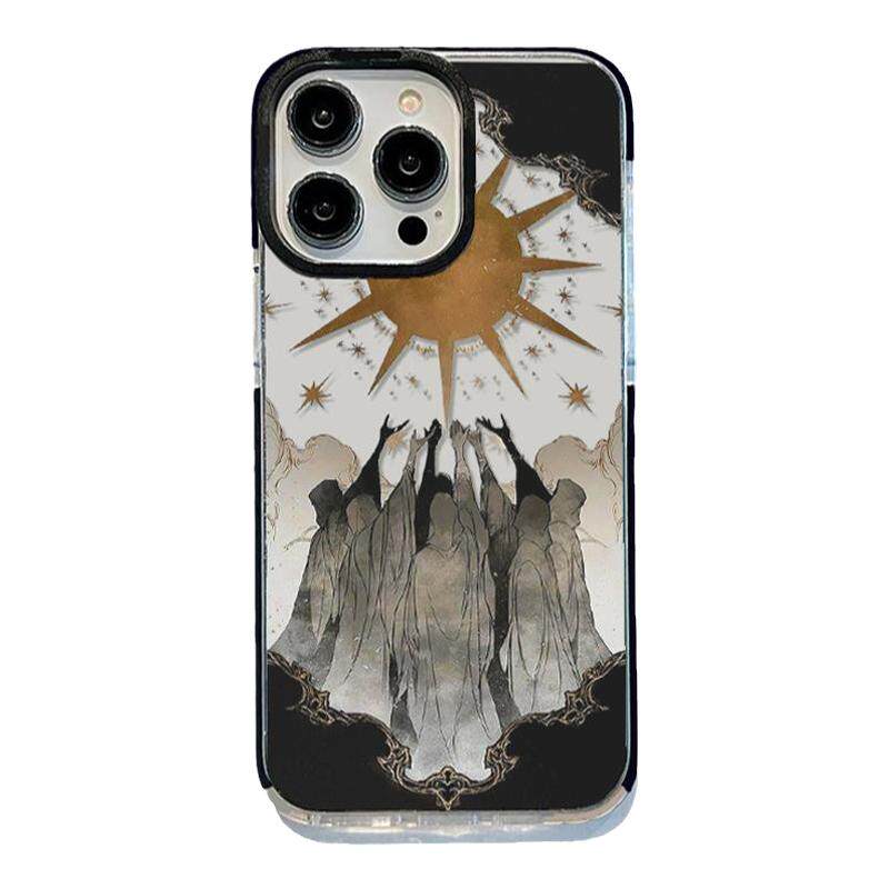 哩卜哩卜中古风太阳神适用苹果17手机壳iPhone17/16pro黑边13/11pro全包12mini防摔xsmax苹果