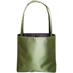 Monote韩国Granny bag复古缎面小众设计百搭手提包购物袋